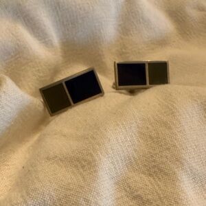Elegant Black and Silver Cufflinks